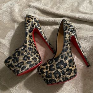 Christian Louboutin Leopard Daffodils Heels